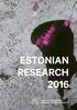 ESTONIAN RESEARCH 2016