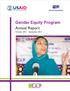 Gender Equity Program. Annual Report October September 2012