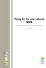 Policy for the international work