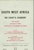 SOUTH WEST AFRICA THE COURT S JUDGMENT TWO STUDIES PUBLISHED BY THE INTERNATIONAL COMMISSION OF JURISTS