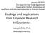 Findings and Implications from Empirical Research in Economics