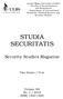 STUDIA SECURITATIS. Security Studies Magazine. Two Issues / Year. Volume XII No. 1 / 2018 ISSN:
