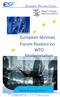 European Services Forum Position on WTO Modernisation