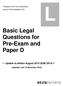 Basic Legal Questions for Pre-Exam and Paper D