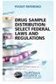 POCKET REFERENCE DRUG SAMPLE DISTRIBUTION: SELECT FEDERAL LAWS AND REGULATIONS