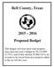 Bell County, Texas. Proposed Budget