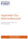 September Tax Reform Research