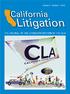 Volume 31 Number California. Litigation THE JOURNAL OF THE LITIGATION SECTION OF THE CLA