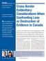 Cross-Border Evidentiary Considerations When Confronting Loss or Destruction of Evidence in Canada