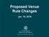 Proposed Venue Rule Changes. Jan. 14, 2019