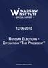 SPECIAL RAPORT 12/06/2018. Russian Elections - The Warsaw Institute Foundation