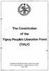 The Constitution of the Tigray People's Liberation Front (TPLF)