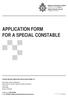 APPLICATION FORM FOR A SPECIAL CONSTABLE