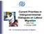 Current Priorities in Intergovernmental Dialogues on Labour Migration New York, 3 October IOM The International Organization for Migration