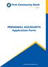 PERSONAL ACCOUNTS Application Form