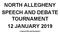 NORTH ALLEGHENY SPEECH AND DEBATE TOURNAMENT 12 JANUARY Congress Bills and Resolutions