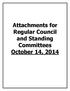 Attachments for Regular Council and Standing Committees October 14, 2014