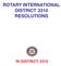 ROTARY INTERNATIONAL DISTRICT 3310 RESOLUTIONS