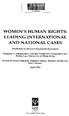 WOMEN'S HUMAN RIGHTS: LEADING INTERNATIONAL AND NATIONAL CASES