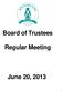 Board of Trustees. Regular Meeting