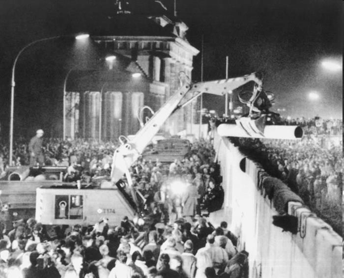 Fall of the Berlin Wall People were going through Czechoslovakia and mass protests in East Germany were
