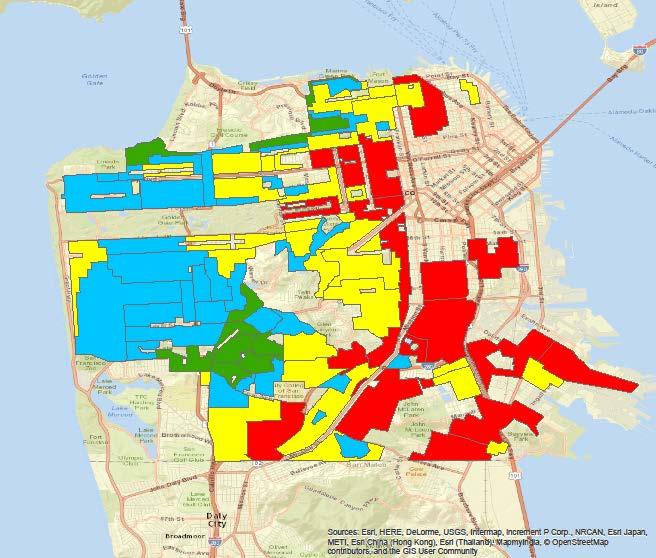 HOLC Risk Map for San Francisco Key: (in order of risk)