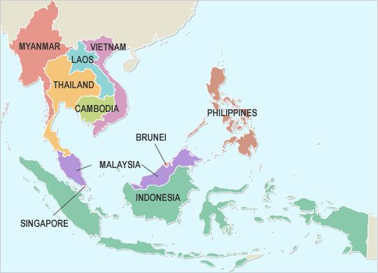 ASEAN Association of South East Asia Nations The ASEAN Declaration was signed on 8 August, 1967 Thailand, Indonesia, Philippines, Malaysia, Singapore Brunei, Vietnam, Cambodia, Myanmar and Laos