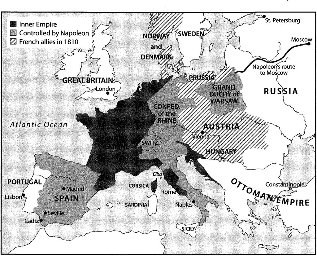 Map 8.2 Napoleonic empire in Europe. to the systematic registration of land, its basis was transparent.