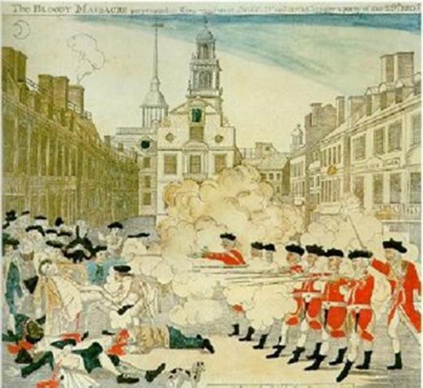 The Boston Massacre Britain sent troops to Boston to help stop the violent colonial protests against the taxes March 5, 1770, British soldiers opened fire on an unruly group of colonists snowball