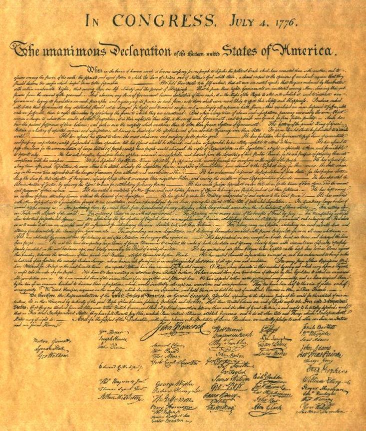 Declaration of Independence The Declaration is divided up into 5 sections: 1. Preamble: The introduction or statement of purpose, which explained the need for the Declaration 2.