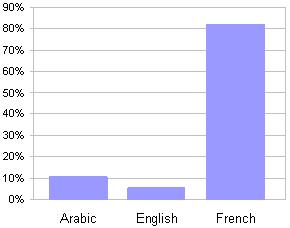More than 80% of Moroccan Facebook users have selected French as their primary language, accounting for 38.5% of all French language interface users in MENA.