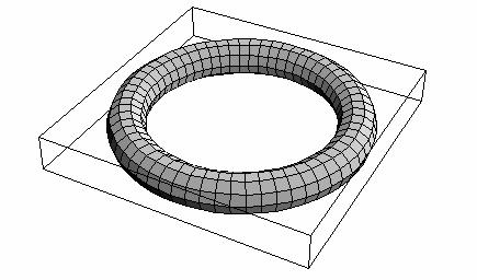 Figure 2 The torus as the model of the virtual political world We do several simulations by using the rule explained above and discover that after several iterations the lattices are clustered