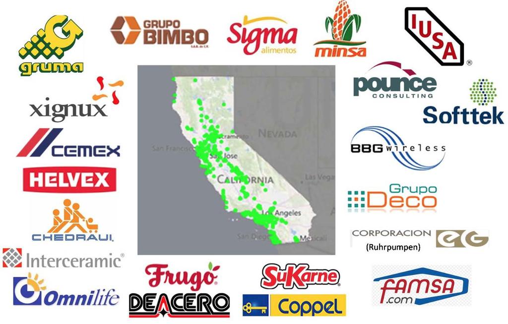 Mexican investment support jobs in California Mexican companies operate 735 business establishments in
