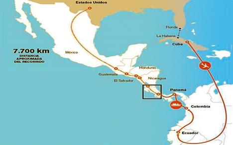 Map 3. Main routes taken by Cuban migrants to reach United States Source: Statement of a Cuban émigré: Part V 19. 19. See: https://cubanosporelmundo.