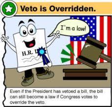 HOW A BILL BECOMES A LAW Step 7: Veto override/laws