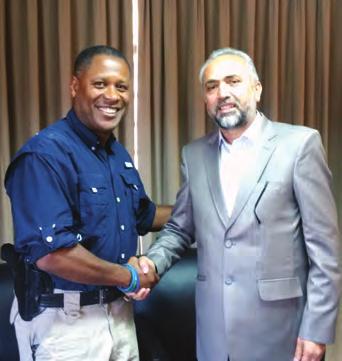 SIGAR Special Agent in Charge Charles Hyacinthe with Brigadier General Abdul Ghayor Andarabi, Director of the Major Crimes Task Force.