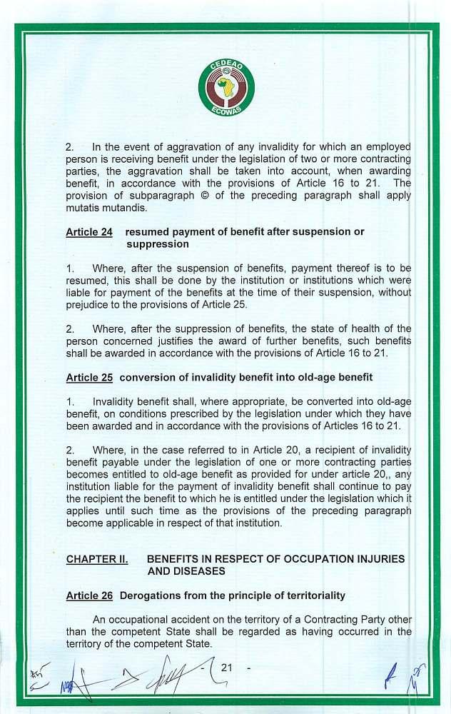 2. In the event of aggravation of any invalidity for which an employed person is receiving benefit under the legislation of two or more contracting parties, the aggravation shall be taken into