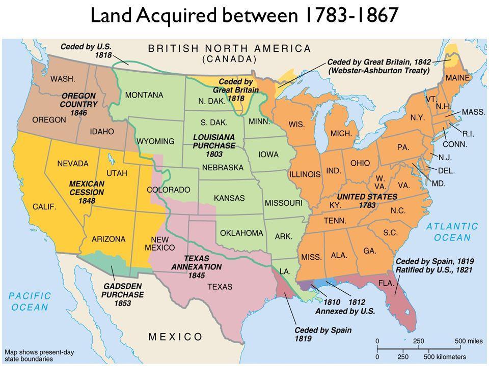 Land Acquired between 1783-1867 Louisiana Purchase
