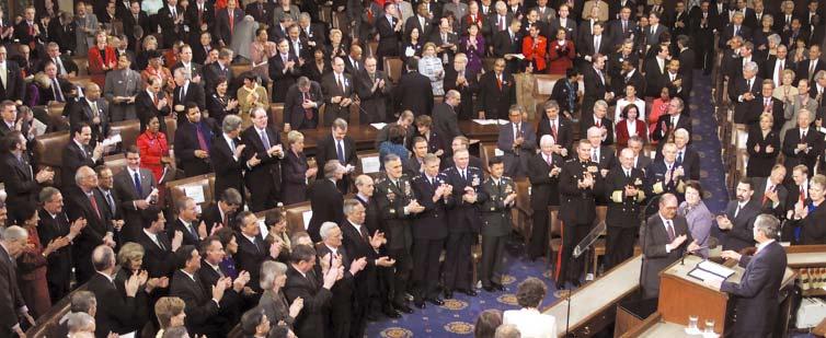Interpreting the Visual Record Special address Following the terrorist attacks of September 11, 2001, President George W. Bush addressed the country at a special joint session of Congress.