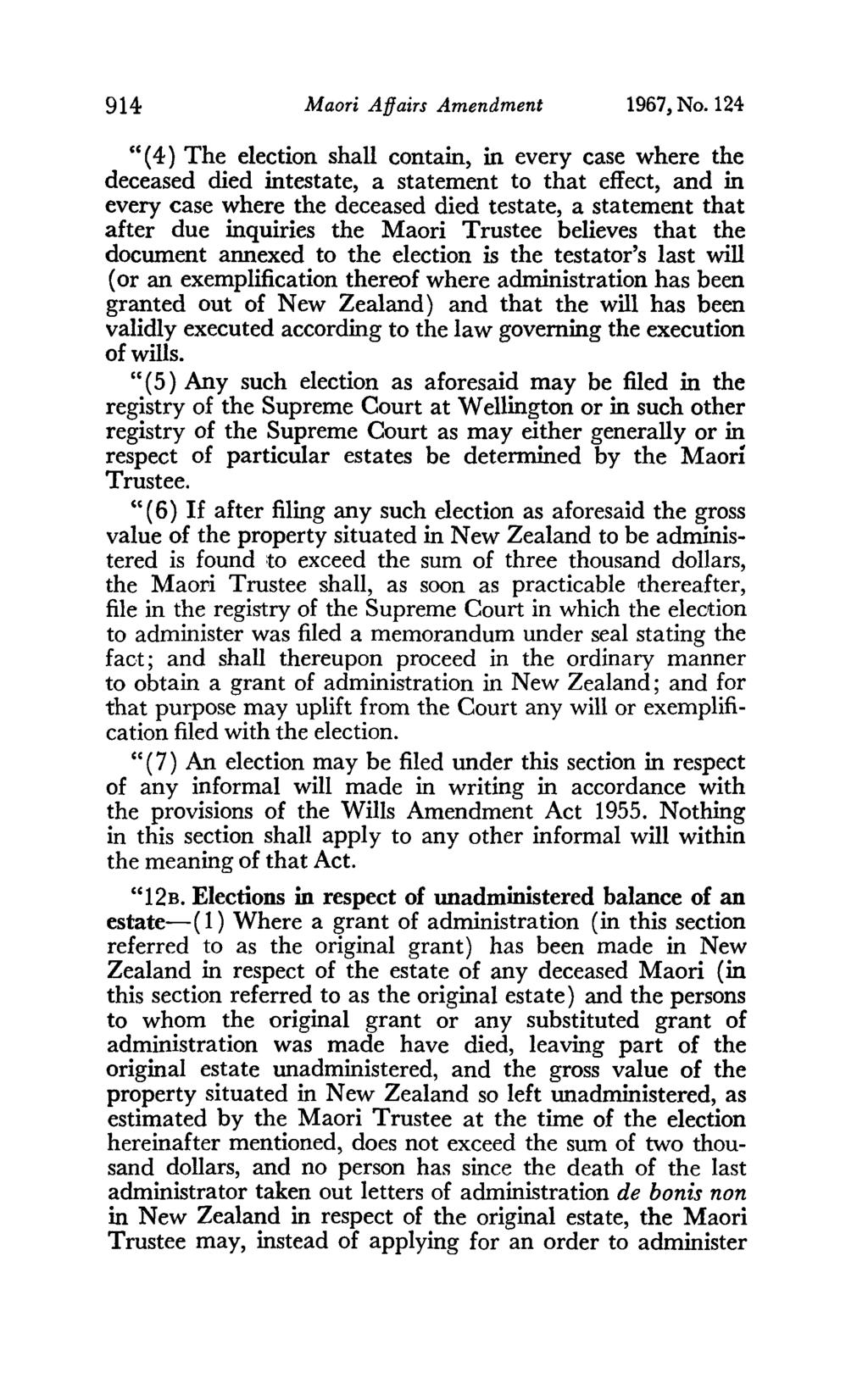 914 Maori Affairs Amendment 1967, No.