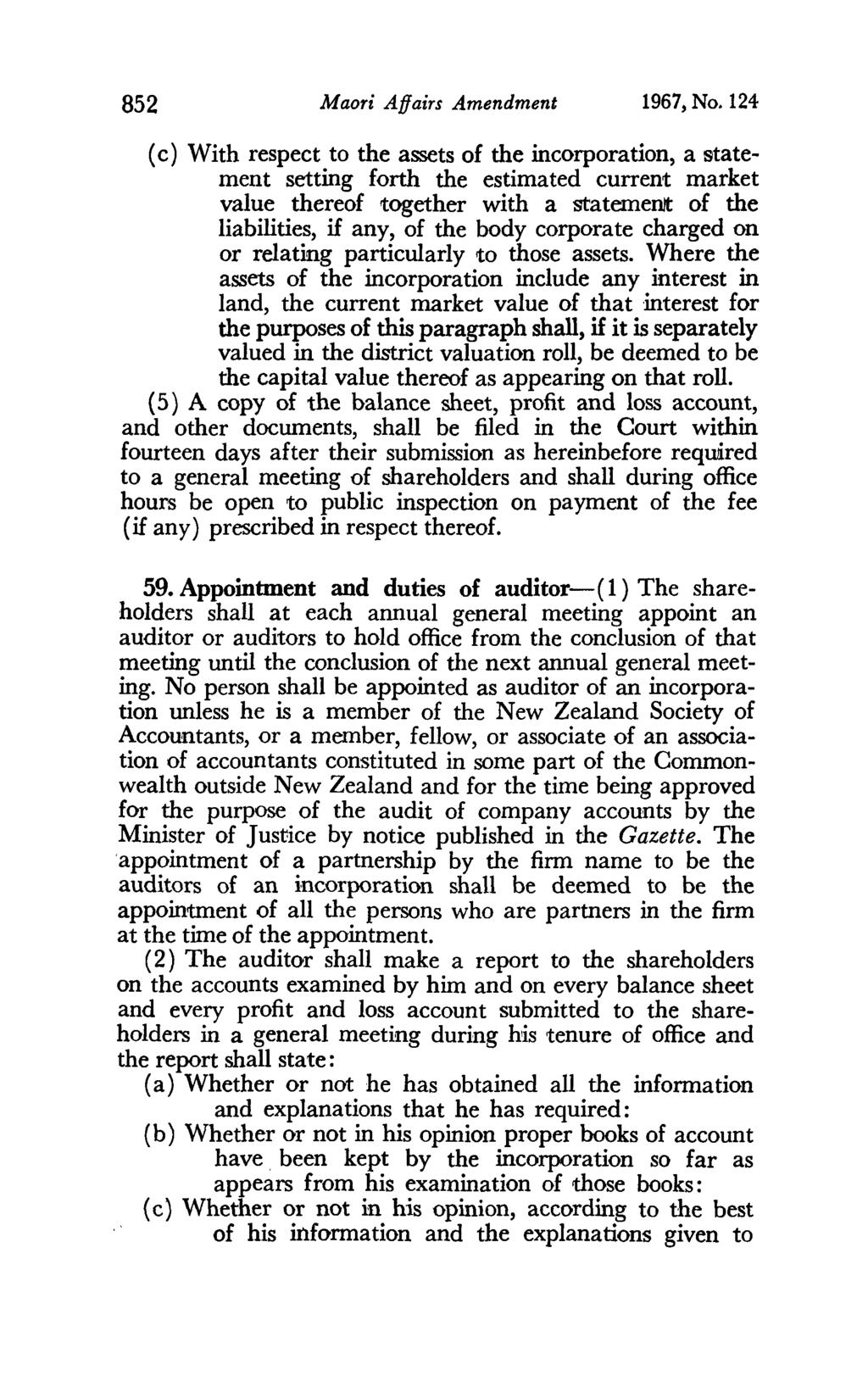 852 Maori Affairs Amendment 1967, No.