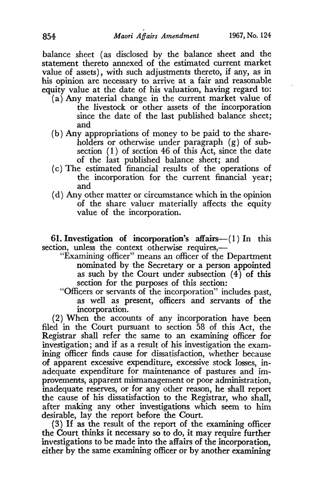 854 Maori Affairs Amendment 1967, No.