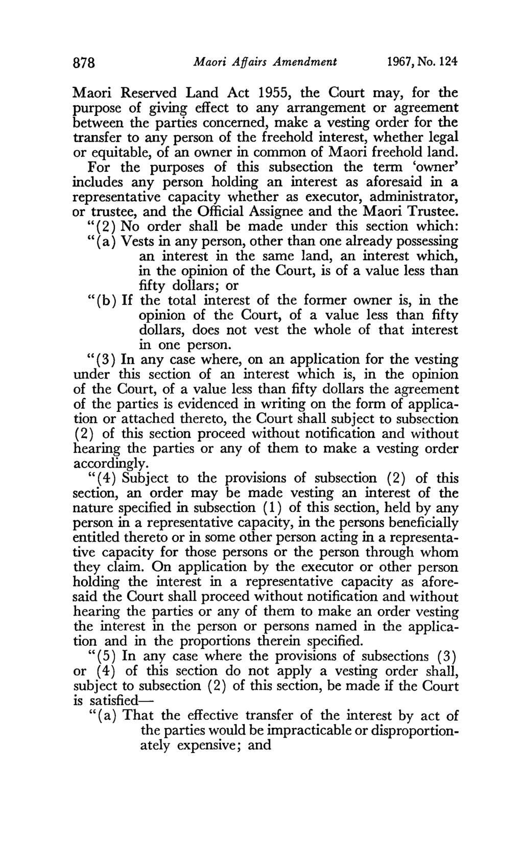 878 Maori Affairs Amendment 1967, No.