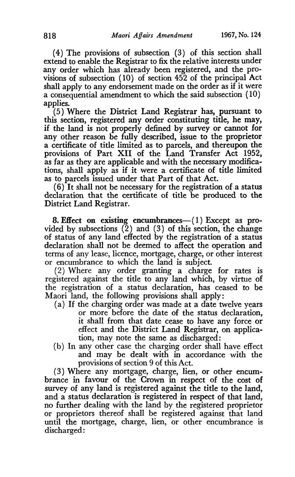 818 Maori Affairs Amendment 1967, No.