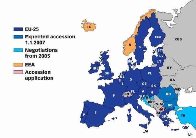 Members of the European Union EEA = European Economic Association, a free trade