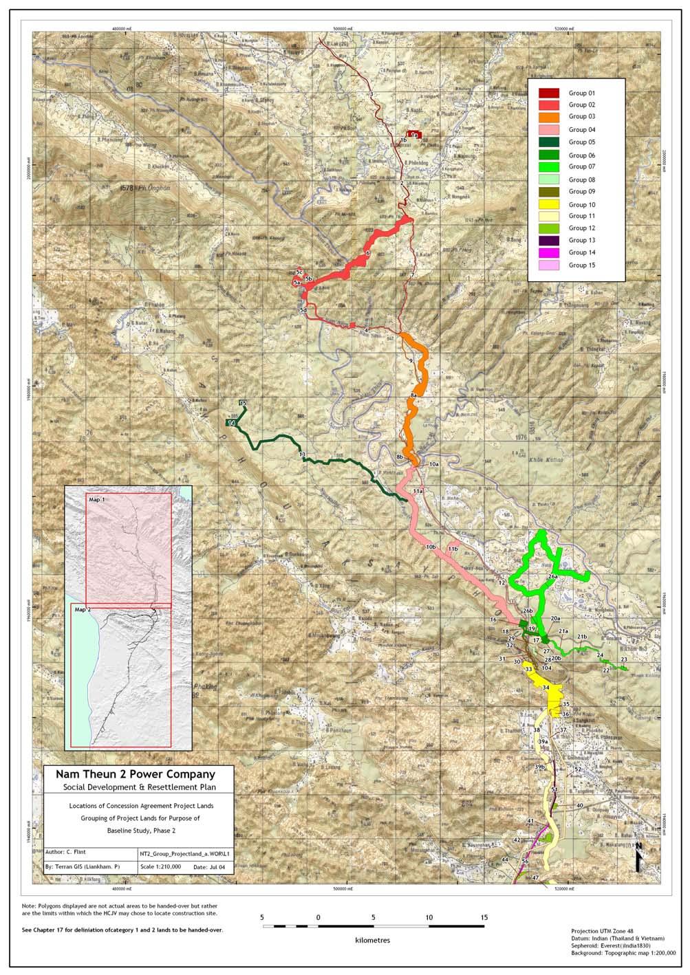Figure 1-2: Map of Project Land Areas (not including Transmission Lines), Subject to