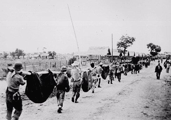 Bataan Death March: April, 1942 76,000 prisoners [12,000 Americans]