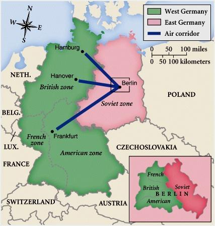 4. Division of Germany Germany was partitioned (divided) into 2 countries East and West Germany East Germany was controlled by