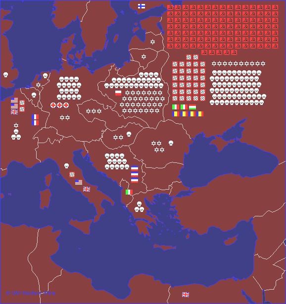 WW II Casualties: Europe Each symbol indicates