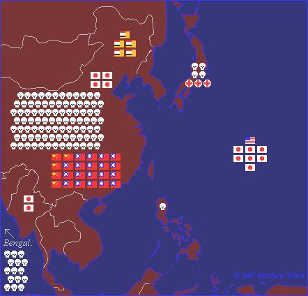 WW II Casualties: Asia Each symbol indicates